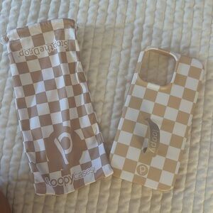 Tan checkered loopy case iPhone 14 Pro Max